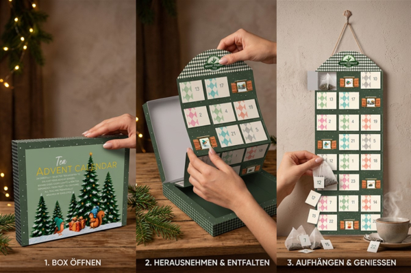 Tee-Advents-Wandkalender